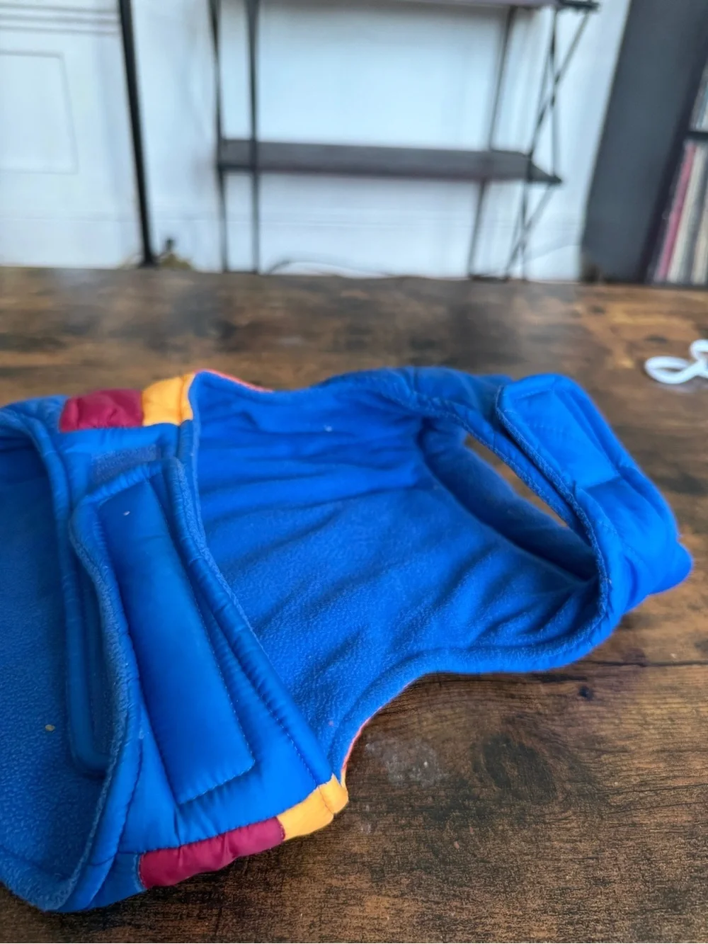Top Paw dog Colorblock Puffer Vest in Blue, Pink, Yellow, Orange size small